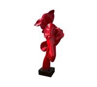 Wmqbjta Sculpture Abstraite Moderne Statue Géométrique Ornement Décoratif Figurine Résine Formes Gracieuses Silhouette Audacieuse Allure Contemporaine Soignée, Rouge