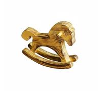 Wmqbjta Sculpture Cheval à Bascule en Bois Rustique Finition Ancienne pour Étagère Salon Bureau Table Nuit, Jaune