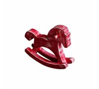 Wmqbjta Sculpture Cheval à Bascule en Bois Rustique Finition Ancienne pour Étagère Salon Bureau Table Nuit, Rouge
