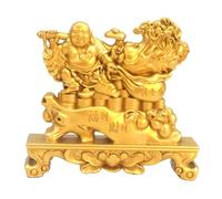 Wmqbjta Sculpture de Bouddha Rieur Assis sur de L'argent pour Salle de