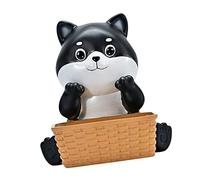 Wmqbjta Statue Chien Résine Bol Décoratif Figurine Sculpture Animale Contenant Porte-Objets Range-trésors Adapté à La Décoration de Magasin Boutique Table Mai, Noir