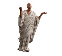 Wmqbjta Statue de Bouddha Décorative En Céramique Artisanale, Sculpture Créative, Ornement de Bureau Adapté Au Salon, Gris 10.5 X 6 X 17.5