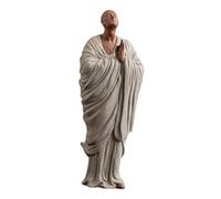Wmqbjta Statue de Bouddha Décorative En Céramique Artisanale, Sculpture Créative, Ornement de Bureau Adapté Au Salon, Gris 6.5 X 6 X 17.3
