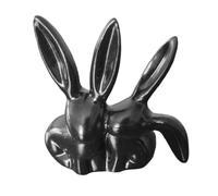Wmqbjta Statuette Décorative de Lapin En Résine, Décoration élégante pour La Maison, Idéale pour Une Table, Une Bibliothèque, Un Bureau, Un Salon, Un Bureau O, Noir