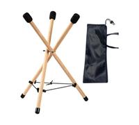 Wmqbjta Support de Tambour Porte-tambour Triangulaire Réglable Structure en Bois avec Coussin Amovible Socle Stable Convient pour Instruments Scène Fêtes, M