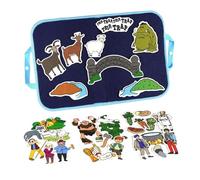Wmqbjta Tableau D'histoires En Feutrine pour Enfants de 1 à 5 Ans : Un Jeu D'apprentissage Interactif pour Parents et Enfants, chèvre