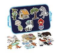 Wmqbjta Tableau D'histoires En Feutrine pour Enfants de 1 à 5 Ans : Un Jeu D'apprentissage Interactif pour Parents et Enfants, petit chapeau rouge