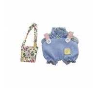 Wmqbjta Tenue pour Poupée Ensemble Vêtements Poupée Salopette Pull Sac Bandoulière Maille Douce Velours Côtelé Boutons Fonctionnels Décor Lapin Adaptée au Jeu DIY Collectionneurs Exposition , 001