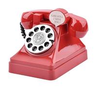 Wmqbjta Tirelire pour Enfants, En Forme de Téléphone Rétro, Objet Décoratif Incitant à L'épargne, avec Serrure, Idéale pour Un Anniversaire, Le Salon, La, Rouge