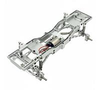 Wmqbjta Véhicule Électrique pour Enfants Châssis RC Métal Usiné Support de Servo Bras de Direction Supports d'Amortisseurs Base Solide pour Assemblage Adapté, Argent