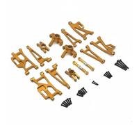 Wmqbjta Véhicule Industriel Kit d'Absorption RC Bras Oscillant Avant Arrière Coupes de Direction Moyeu Ensemble Aluminium 6061 Réglable pour 1/14 14209 14210, Or