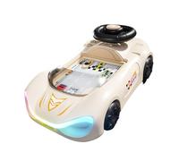 Wmqbjta Volant Interactif pour Enfants avec Fonction Musicale, Simulation de Conduite, Boutons éducatifs et Commandes Sonores. Convient Aux Enfants de 3 à 7 A, Brun Beige