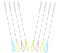 WMUVAZA Brosses à Paille, 8 pièces brosses à paille, brosses en paille en acier inoxydable, brosses à tubes à essai, brosses en nylon 5 couleurs, convient pour biberons, gobelets à eau