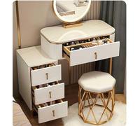WMXZHJ Ensemble de toilette, bureau de maquillage avec lumière tactile réglable - Ensemble de toilette gris moderne avec grand miroir pour table de toilette de chambre à coucher - Ensemble de toilette