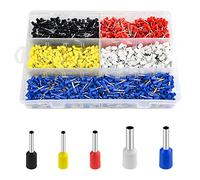 WMYCONGCONG 1800 pièces Kit de cosses à embout métallique AWG 22-14, assortiment de cosses à broches, connecteur à sertir en cuivre, cosse isolée pour système de contrôle de l'alimentation électrique