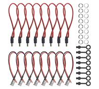 WMYCONGCONG 8 Paires Connecteur d'alimentation en Courant continu 5,5 x 2,1 mm Adaptateur de connecteur d'alimentation DC Jack Femelle fileté pour Montage sur Panneau avec Prise Anti-poussière
