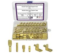 WMYCONGCONG Assortiment de 120 broches de 4 styles chevilles d'étagères, chevilles d'étagères en métal nickelé doré pour meubles de bureau, étagères en bois, étagères à livres, placard, cuisine.