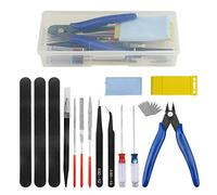 WMYCONGCONG Gundam Lot de 24 outils de modélisme pour loisirs créatifs, pinces, séparateurs, fichiers, pinces, bande de polissage pour bâtiments, Gundam, robots miniatures