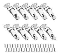 WMYCONGCONG Lot de 10 loquets à bascule à ressort 72 mm en acier inoxydable 304 avec trou de cadenas pour coffre, armoire, coffre, boîte à outils