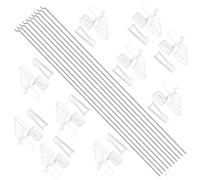 WMYCONGCONG Lot de 10 Pièces en Acier pour tiges de poussée de 1,2 x 260 mm + 10 Cornes de Micro-contrôle en Nylon 20x11mm 4 Trous pour Avion RC Plane DIY Parts