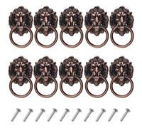 WMYCONGCONG Lot de 10 Poignées de tiroir en forme de tête de lion Bouton d'armoire en bronze antique Poignée de porte pour commode Tiroirs Armoire