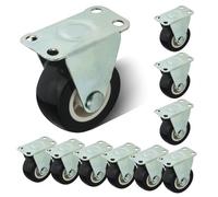 WMYCONGCONG Lot de 10 roulettes fixes en caoutchouc de 3,8 cm de diamètre (non pivotantes)