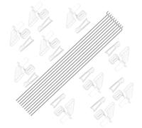 WMYCONGCONG Lot de 10 tiges de poussée en Acier de 1,2 x 210 mm + 10 Klaxons de Micro contrôle en Nylon 21 x 11 mm 4 Trous pour Avion RC