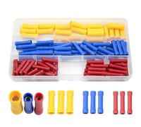 WMYCONGCONG Lot de 100 Connecteur Electrique, Manchon a Sertir, Isolant Cosse Electriques Bornes à Sertir de Fil électrique Droites, Connecteurs à Sertir pour Câbles électriques Automobiles