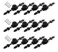 WMYCONGCONG Lot de 12 Boutons d'armoire de cuisine 16,5 cm poignées de tiroir noires vintage avec plaque Poignées de commode antiques pour meubles porte de placard porte de garde-robe floral