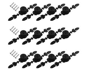 WMYCONGCONG Lot de 12 Boutons d'armoire de cuisine 16,5 cm poignées de tiroir noires vintage avec plaque Poignées de commode antiques pour meubles porte de placard porte de garde-robe floral