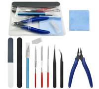 WMYCONGCONG Lot de 15 Kit d'outils pour maquettes Gundam Kit d'outils de construction pour modéliste pour bâtiments, voitures, avions, modélisme, réparation et fixation