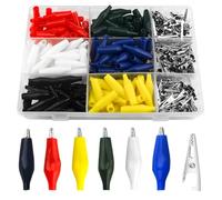 WMYCONGCONG Lot de 150 Pinces crocodiles de test électrique, aide au démarrage avec gaine isolante de protection pour tests électriques, 30-35 mm, 6 couleurs