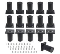 WMYCONGCONG Lot de 16 Pieds de Meuble réglables Hauteur : 80 mm Pieds de canapé Noirs Pieds de Support de Table de canapé avec vis, 2 Pouces Dia