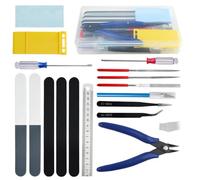WMYCONGCONG Lot de 18 Kit d'outils de modélisme Kit d'outils de Base pour modéliste Compatible avec Gundam Modèle de Voiture d'avion Construction Réparer