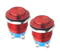 WMYCONGCONG Lot de 2 2 Interrupteur à bouton poussoir momentané 19 mm Interrupteur de démarrage à tête haute en métal Pour voiture, camping-car, camion, bateau