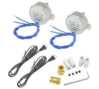 WMYCONGCONG Lot de 2 moteurs synchrone de tourne-disque 50/60 Hz CA 100~127 V 2,5-3 RPM/min CCW/CW 4 W avec connecteur de couplage flexible 7 mm et prise de cordon d'alimentation 1,8 m