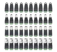 WMYCONGCONG Lot de 20 adaptateurs d'alimentation CC mâles Femelles de 2,1 x 5,5 mm + 20 connecteurs balun BNC mâle Femelle pour caméra de sécurité coaxial Cat5 CCTV