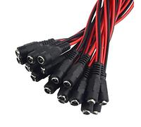 WMYCONGCONG Lot de 20 Câble d'alimentation DC Pigtail Connecteur femelle 2.1x5.5mm pour caméra de sécurité CCTV et alimentation d'éclairag