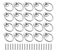 WMYCONGCONG Lot de 20 Poignées de tiroir à anneau de 4,4 cm de diamètre Boutons de placard chromés à trou unique, poignées décoratives pour tiroirs de commode et de placard