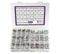 WMYCONGCONG Lot de 240 fusibles rapides en verre 250 V 5 x 20 mm 0,5 1 1,6 2 3 4 5 6,3 8 10 15 20 A + 6 x 30 mm 0,5 1 2 3 4 5 6 7 8 10 15 20 A Kit avec boîte en plastique