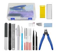 WMYCONGCONG Lot de 26 outils de base compatibles avec le modèle Gundam avec un étui en plastique pour la construction, la réparation et la fixation de modèles Gundam professionnels