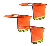 WMYCONGCONG Lot de 3 pare-soleil à large bord en maille avec bande réfléchissante pour chantier de construction en plein air, accessoires de casque de sécurité, haute visibilité, orange