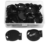 WMYCONGCONG Lot de 30 Étui pour Piles Bouton pour pièces de Monnaie CR2032 CR2025, Noir