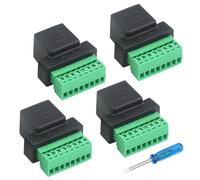 WMYCONGCONG Lot de 4 connecteurs RJ45 à vis RJ45 8P8C femelle vers connecteur terminal à vis 8 broches pour extension Ethernet Cat7 Cat6 Cat5 Cat5e Adaptateur réseau CCTV numérique DVR