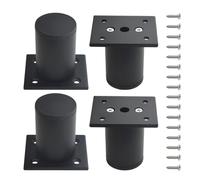 WMYCONGCONG Lot de 4 Pieds d'armoire Pieds de Meuble en métal Cuisine Pieds réglables Rond Noir Canapé Table Table Support Pieds 60 mm
