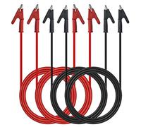 WMYCONGCONG Lot de 4 Pinces crocodiles et cordons de test électriques Câbles de démarrage électriques à double extrémité, pinces crocodiles 15 A, 94 cm, pour tests électriques