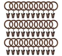 WMYCONGCONG Lot de 40 Anneaux de Rideaux en métal avec Clips, Clips de draperie avec Anneaux, œillets de 2.5 cm de diamètre intérieur, cuivre Antique