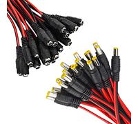 WMYCONGCONG Lot de 40 Câble d'alimentation 12 V 5 A CC avec connecteur mâle femelle pour caméra de sécurité CCTV, connecteur adaptateur secteur 5,5 mm x 2,1 mm