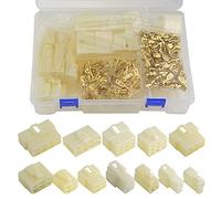 WMYCONGCONG Lot de 400 Connecteur de fil électrique automobile 6,3 mm 1 2 3 4 6 8 9 broches mâle femelle et femelle, kit de cosses à sertir pour moto, vélo, voiture et bateau