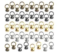 WMYCONGCONG Lot de 48 Rivet à tête ronde vissée avec anneau de traction 4 couleurs DIY cuir artisanat rivets métal pour sac à main portefeuille étui de téléphone sac à main